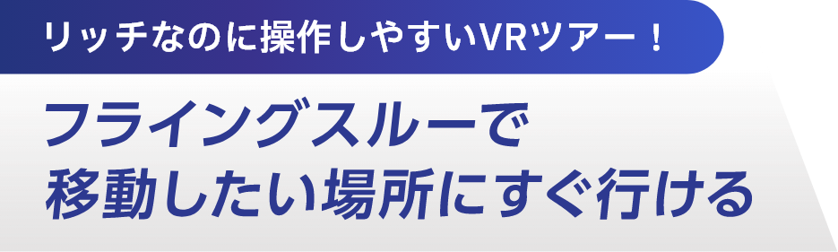 リッチなのに操作しやすいVRツアー！フライングスルーで移動したい場所にすぐ行ける